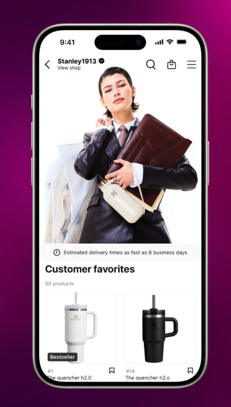 Image of Stanley website selling drinkware and gear