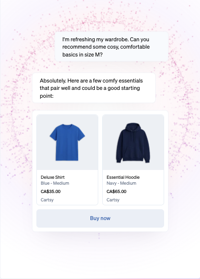 Observed Stripe agentic commerce product illustration, captured 2026-10-10